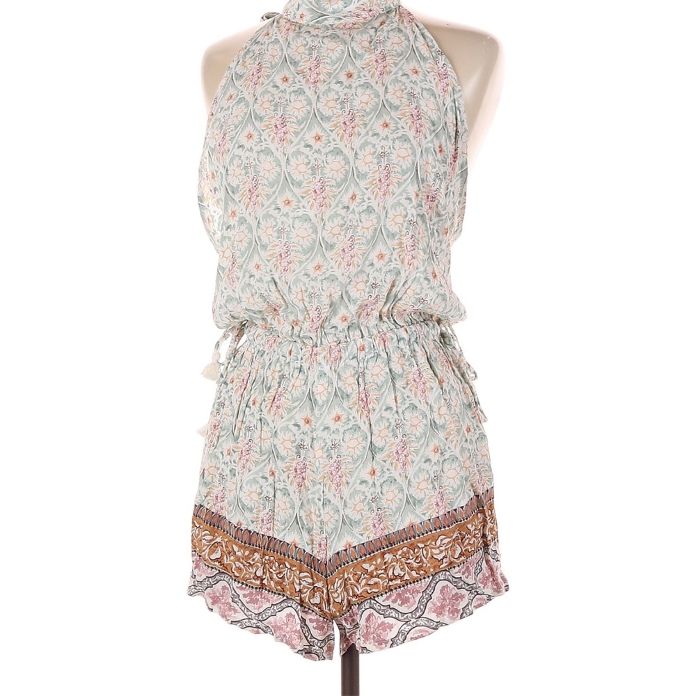 Faithfull the Brand Pink and Brown Jumpsuit with Floral Print